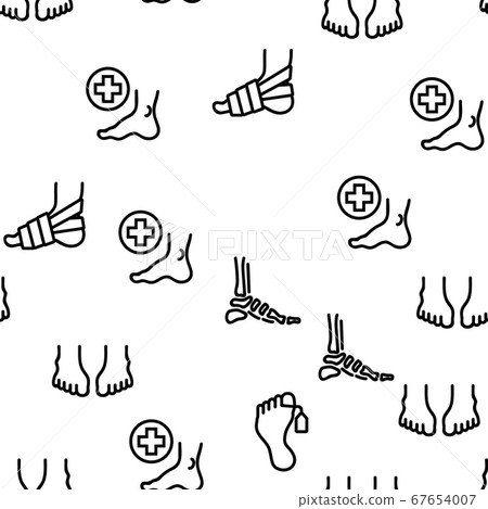 Vector Seamless Pattern with Illustration of Human Anatomy Stock