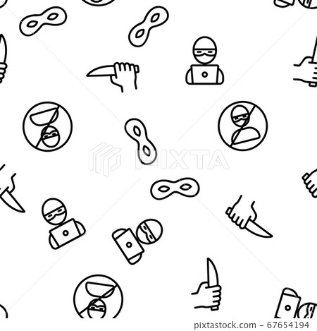 Robber Crime Vector Seamless Pattern Robber Crime Vector Seamless Pattern 67654194