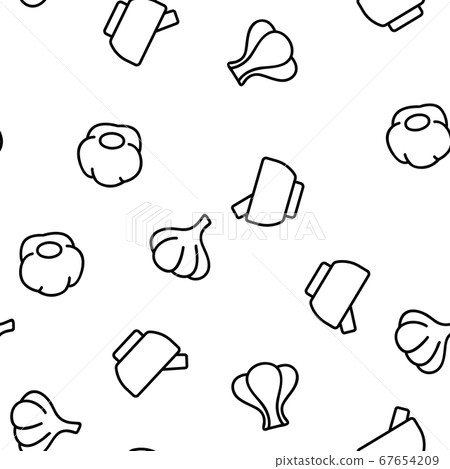 Garlic Spicy Vegetable Vector Seamless Pattern Garlic Spicy Vegetable Vector Seamless Pattern 67654209