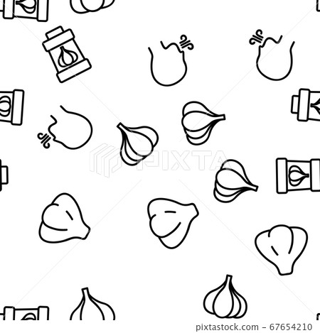 Garlic Spicy Vegetable Vector Seamless Pattern Garlic Spicy Vegetable Vector Seamless Pattern 67654210