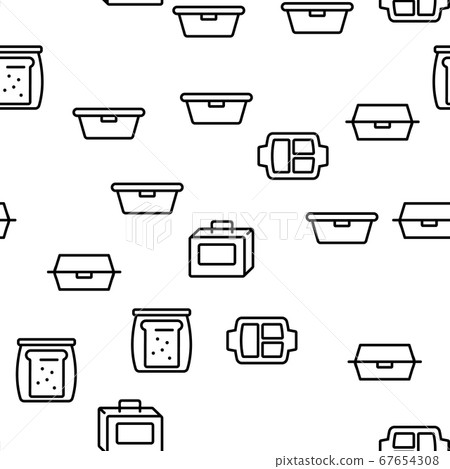 Lunch Box Vector Seamless Pattern Lunch Box Vector Seamless Pattern 67654308
