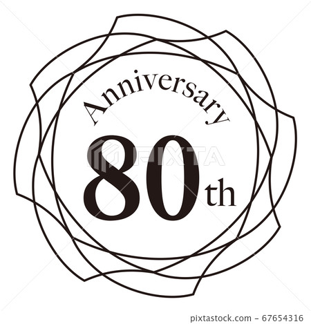 80th anniversary mark 80th anniversary mark 67654316