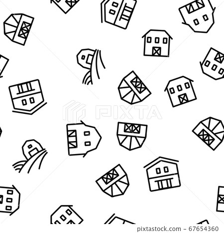 Farmhouse Vector Seamless Pattern 67654360