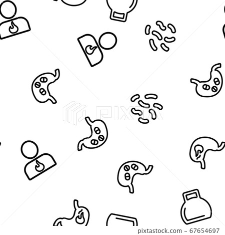Stomach Organ Vector Seamless Pattern Stomach Organ Vector Seamless Pattern 67654697