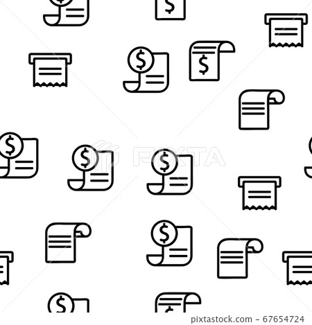 Receipt Bill Vector Seamless Pattern 67654724