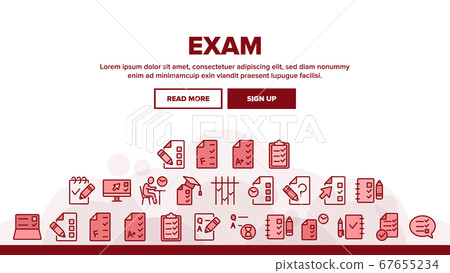Exam Test Landing Header Vector Exam Test Landing Header Vector 67655234