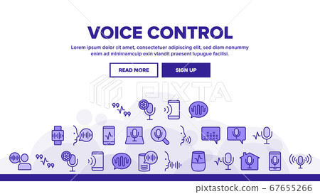 Voice Control Command Landing Header Vector Voice Control Command Landing Header Vector 67655266