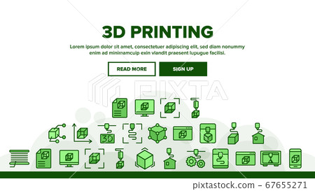 3d Printing Processing Landing Header Vector 3d Printing Processing Landing Header Vector 67655271