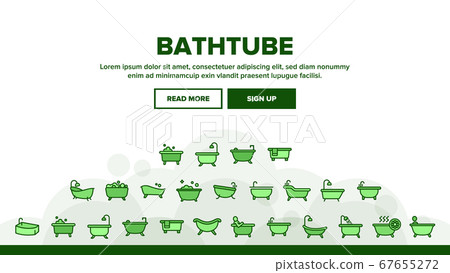 Bathtube And Shower Landing Header Vector 67655272