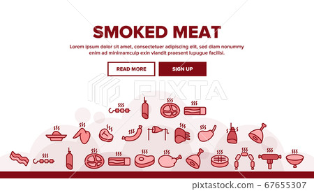 Smoked Meat Barbecue Landing Header Vector Smoked Meat Barbecue Landing Header Vector 67655307