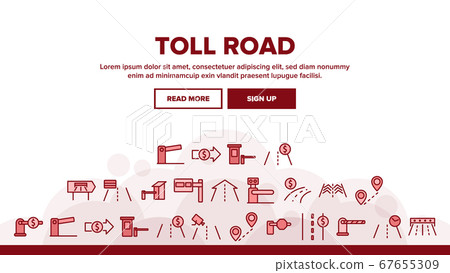 Toll Road Highway Landing Header Vector Toll Road Highway Landing Header Vector 67655309