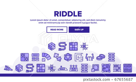 Riddle Play Landing Header Vector 67655687