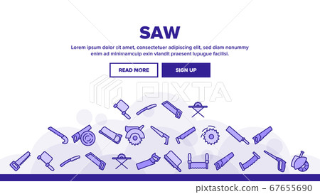 Saw Cutting Landing Header Vector 67655690