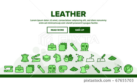 Leather Cloth Material Landing Header Vector 67655703