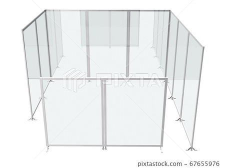 Transparent partition (3DCG) used in offices, etc. 67655976