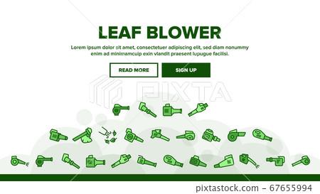 Leaf Blower Equipment Landing Header Vector 67655994