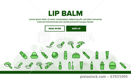 Lip Balm Cosmetic Landing Header Vector Lip Balm Cosmetic Landing Header Vector 67655995