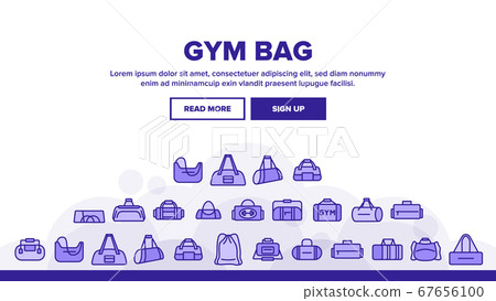 Gym Bag Accessory Landing Header Vector 67656100