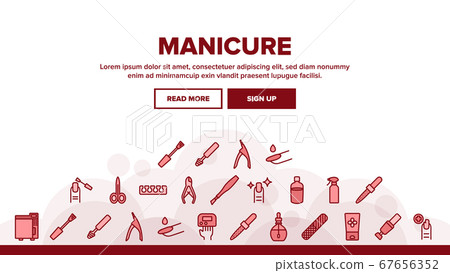 Manicure And Pedicure Landing Header Vector Manicure And Pedicure Landing Header Vector 67656352