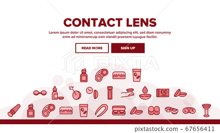 Contact Lens Accessory For Vision Landing Header Vector Contact Lens Accessory For Vision Landing Header Vector 67656411