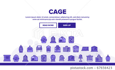 Cage Domestic Animal Landing Header Vector Cage Domestic Animal Landing Header Vector 67656423