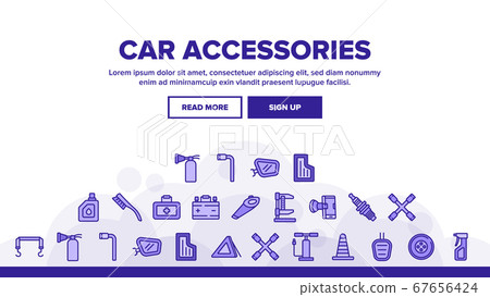 Car Accessories Tool Landing Header Vector Car Accessories Tool Landing Header Vector 67656424