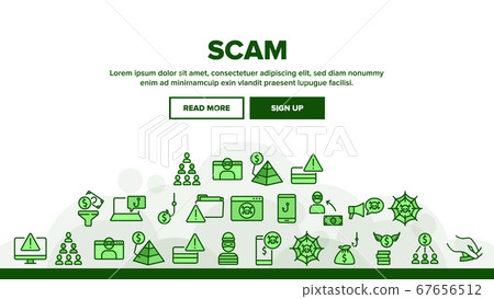 Scam Finance Criminal Landing Header Vector Scam Finance Criminal Landing Header Vector 67656512