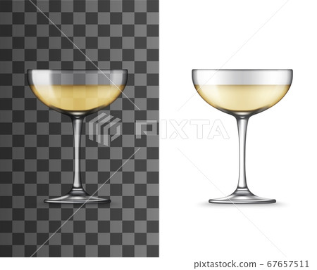 White wine glass, champagne coupe realistic mockup 67657511
