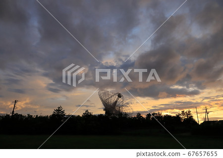 Ibaraki Kashima Kashima Space Technology Center Giant satellite dish at dusk Ibaraki Kashima Kashima Space Technology Center Giant satellite dish at dusk 67657655