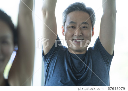 man, stretching, yoga 67658079