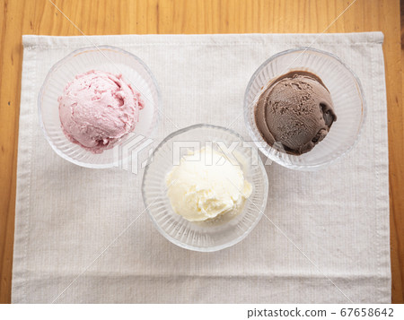 Three types of ice cream Three types of ice cream 67658642