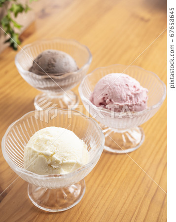 Three types of ice cream Three types of ice cream 67658645