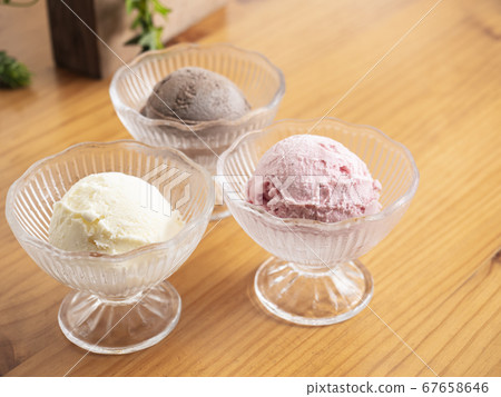 Three types of ice cream Three types of ice cream 67658646
