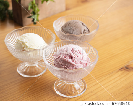 Three types of ice cream Three types of ice cream 67658648