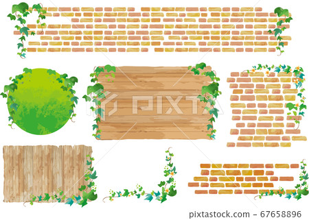 Brick and woodgrain frame set 67658896