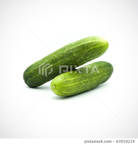 Two cucumbers on a white background Two cucumbers on a white background 67659224