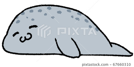 A sesame seal that lays down with a smile 67660310