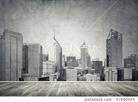 City design on wall City design on wall 67660684