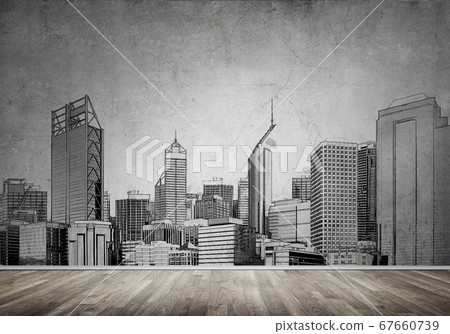 City design on wall City design on wall 67660739