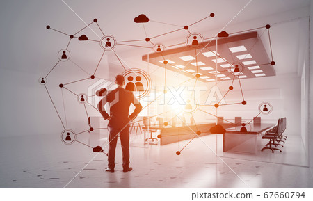 Networking and social communication concept as effective point for modern business Networking and social communication concept as effective point for modern business 67660794