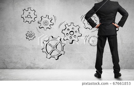 Teamwork concept drawn on wall Teamwork concept drawn on wall 67661853
