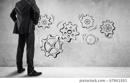 Teamwork concept drawn on wall Teamwork concept drawn on wall 67661883