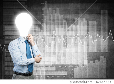 Man thinking over his idea Man thinking over his idea 67663483