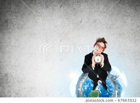 Comic businessman in red glasses Comic businessman in red glasses 67663832