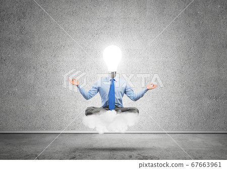 Businessman relaxing and waiting for inspiration Businessman relaxing and waiting for inspiration 67663961