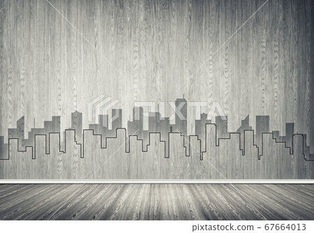 City design on wall 67664013