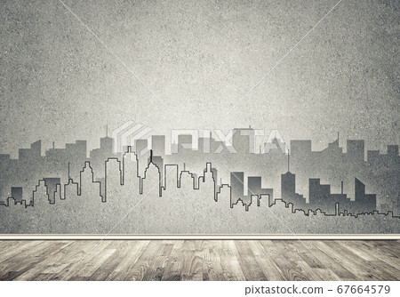 City design on wall 67664579