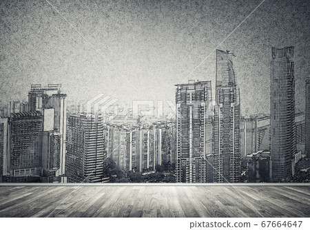 City design on wall City design on wall 67664647
