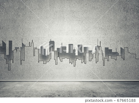 City design on wall 67665188