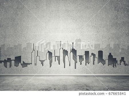 City design on wall City design on wall 67665841